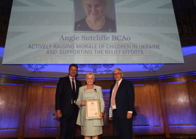 To be honoured was Angie Sutcliffe from Greater Manchester, who received The British Citizen Award for International Achievement (BCAo).