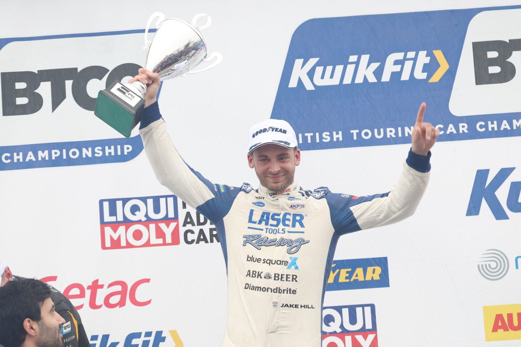 Jake Oulton with race trophies