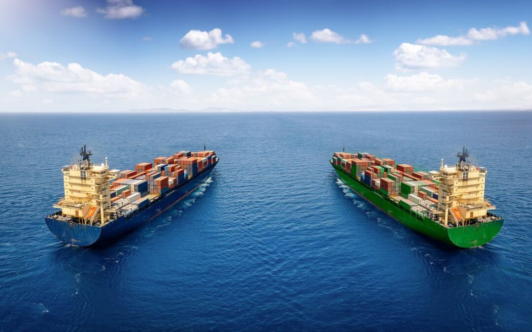 Cargo ship transporting goods across the ocean, highlighting sea freight advantages and disadvantages.