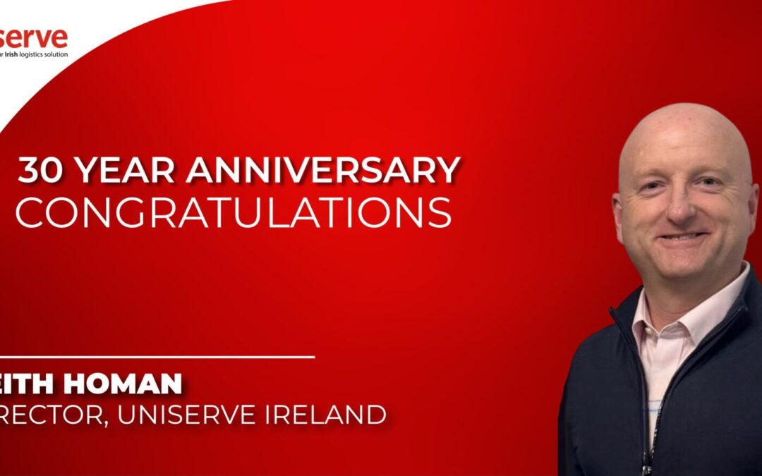 Keith Homan celebrates 30 years at Uniserve Ireland