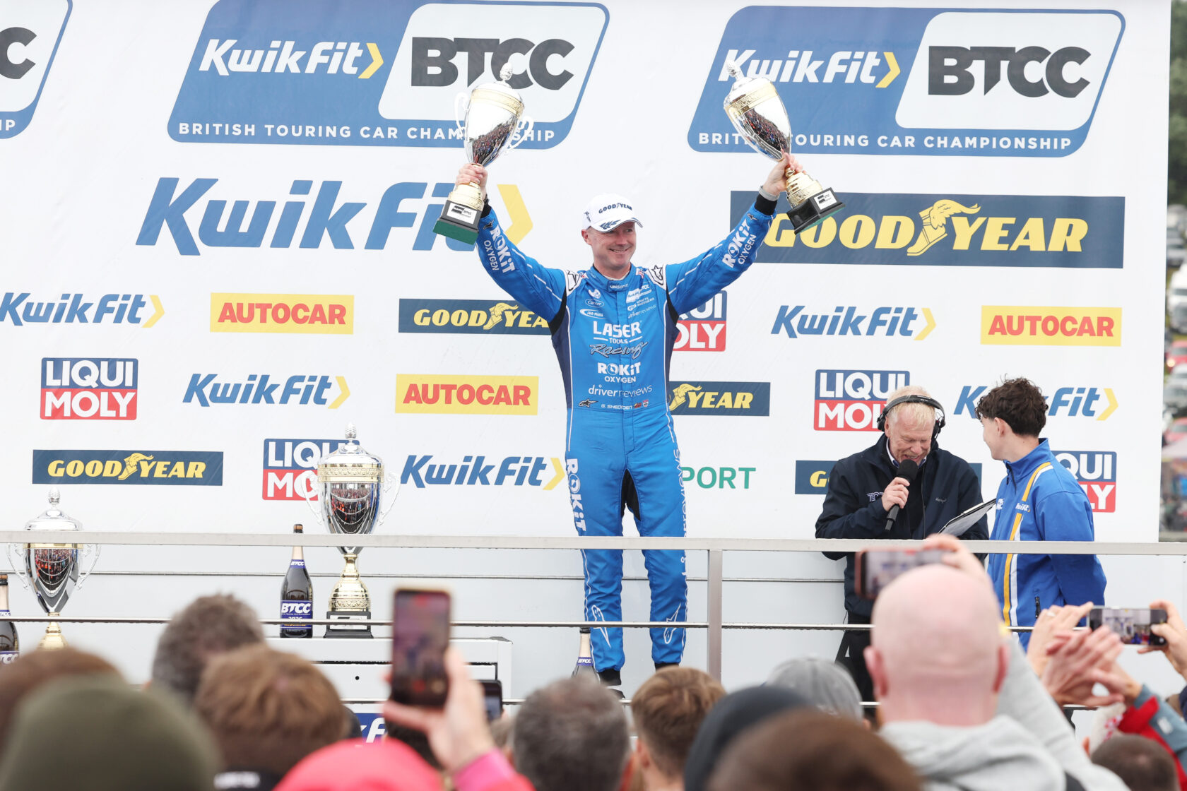 Jake Oulton with race trophies